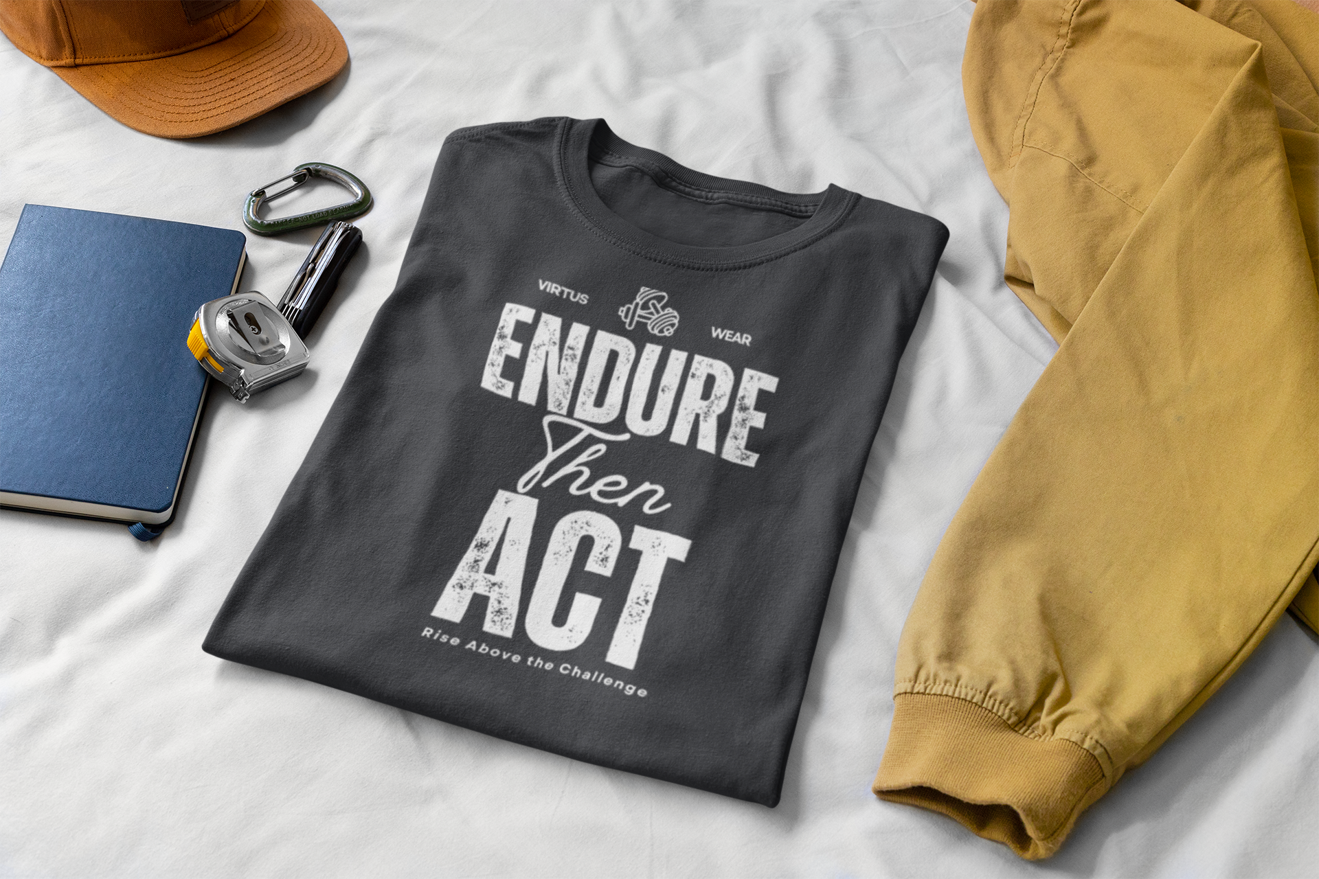 Stoic Strength Tee | Shirt for Men | Workout Motivation | Endure Than Act